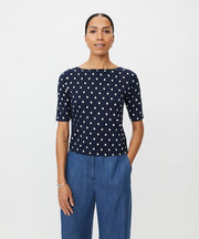 Masai Bavessa Top Navy Dot Print