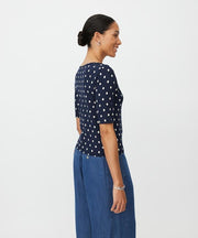 Masai Bavessa Top Navy Dot Print