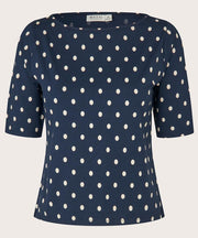 Masai Bavessa Top Navy Dot Print