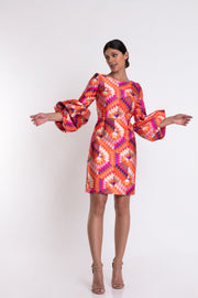 Matilde Cano Orange Geo Print Dress