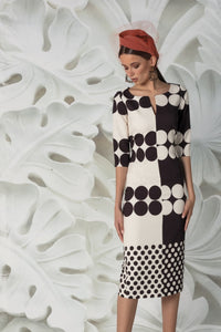 Matilde Cano Black Cream Spot Dress