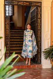 Matilde Cano Blue Floral Print Dress