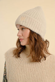 Molly Bracken Ribbed Knit Hat Off-white