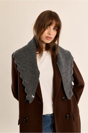 Molly Bracken Knit Collar Scarf Dark Grey