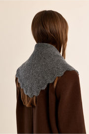 Molly Bracken Knit Collar Scarf Dark Grey