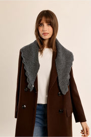 Molly Bracken Knit Collar Scarf Dark Grey