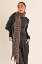 Molly Bracken Fringed Checked Scarf