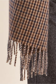 Molly Bracken Fringed Checked Scarf