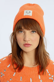 Molly Bracken Ribbed Knit Hat Orange