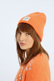 Molly Bracken Ribbed Knit Hat Orange