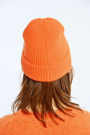 Molly Bracken Ribbed Knit Hat Orange