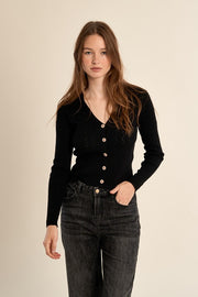 Molly Bracken Knit Cardigan Black
