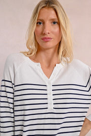 Molly Bracken Knit Striped Sweater White/Navy