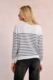 Molly Bracken Knit Striped Sweater White/Navy