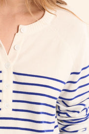 Molly Bracken Knit Striped Sweater Off-white/Blue