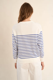 Molly Bracken Knit Striped Sweater Off-white/Blue