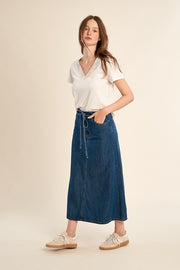 Molly Bracken Long Denim Blue Skirt