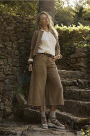 Molly Bracken Denim Culotte Khaki