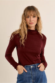 Molly Bracken Undershirt Scalloped Collar Wine