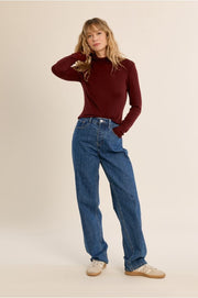Molly Bracken Undershirt Scalloped Collar Wine