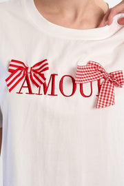 Molly Bracken Tee With 'Amour' Print White