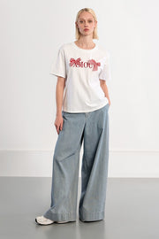 Molly Bracken Tee With 'Amour' Print White