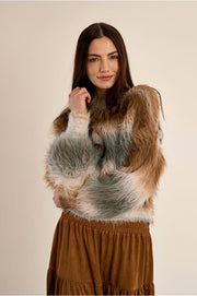 Molly Bracken Knit Striped Fluffy Sweater
