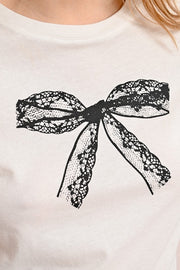 Molly Bracken Tee With Bow Detail Off-white