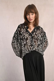 Molly Bracken Blouse Abstract Print Black