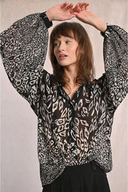 Molly Bracken Blouse Abstract Print Black