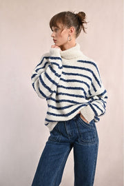 Molly Bracken Knit Striped Sweater Off-white/Blue