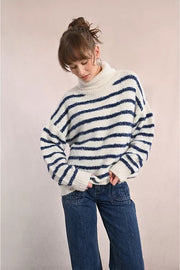 Molly Bracken Knit Striped Sweater Off-white/Blue