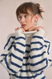 Molly Bracken Knit Striped Sweater Off-white/Blue