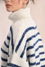 Molly Bracken Knit Striped Sweater Off-white/Blue