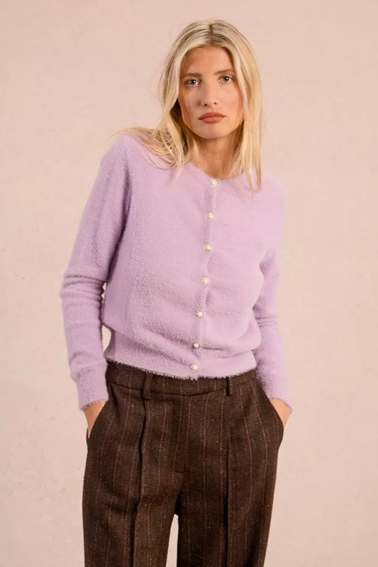 Molly Bracken Knit Cardigan Mauve