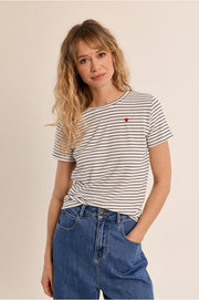 Molly Bracken Striped Tee Off-white/Black