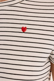 Molly Bracken Striped Tee Off-white/Black