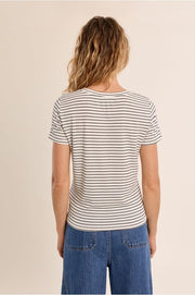 Molly Bracken Striped Tee Off-white/Black