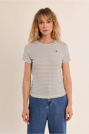Molly Bracken Striped Tee Off-white/Black