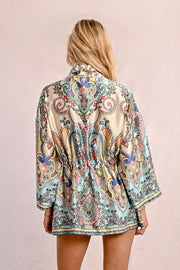 Molly Bracken Open Jacket Green Bloom Print