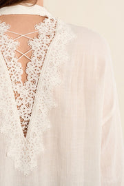 Molly Bracken Shirt With Lace Detail White