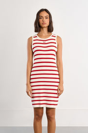 Molly Bracken Striped Sleeveless Dress Red