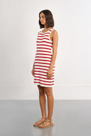 Molly Bracken Striped Sleeveless Dress Red