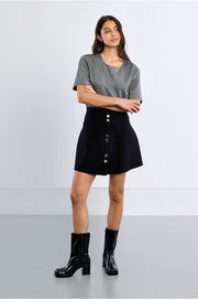 Molly Bracken Knit Mini Skirt Black