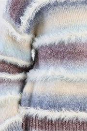 Molly Bracken Knitted Striped Fringed Sweater