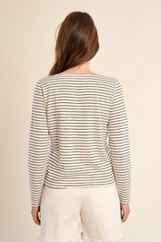 Molly Bracken Striped Tee Off-white/Navy