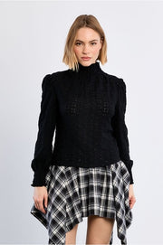 Molly Bracken Victorian Semi-Transparent Top Black