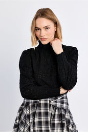 Molly Bracken Victorian Semi-Transparent Top Black