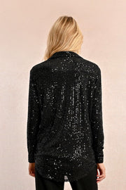 Molly Bracken Sequin Shirt Black