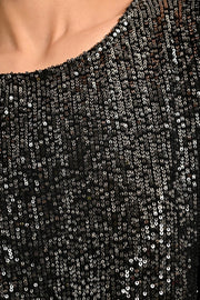 Molly Bracken Sequin Top Gun Metal